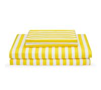 Set di lenzuola a righe gialle, per letto singolo, 3 pezzi, con tasche profonde 40,6 cm, super morbide e senza pieghe, biancheria da letto di lusso a righe gialle e bianche, per tutte le stagioni