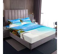 Set di lenzuola a tema mare stampato set di biancheria da letto per bambini ragazzi ragazze adolescenti decorazione hawaiana spiaggia lenzuolo lenzuolo stile mare 3 pz king size