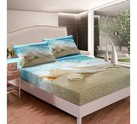 Set di lenzuola a tema oceano to set di da letto adolescenti hawaiano spiaggia lenzuolo con angoli traspirante estate vacanza copertura camera Decor singolo formato
