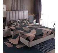 Set di lenzuola artistiche moderne per camera da letto matrimoniale per ragazze e donne, cerchi tratteggiati geometrici, set di lenzuola astratte retrò a pois, lenzuolo con motivo geometrico sacro, 1