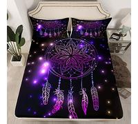 Set di lenzuola con angoli a forma di acchiappasogni per letto matrimoniale e donna, con piume di Boemia, con 2 federe