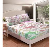 set di lenzuola con angoli colorati con squalo, set di biancheria da letto e ideale come per la camera dei con 2 federe