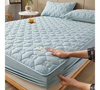 Set di lenzuola con angoli elasticizzati per letto matrimoniale, ultra morbido, liscio come la seta, in cotone trapuntato, resistente alle pieghe, include federe e coprimaterasso, tessuti per la casa,