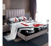 Set di lenzuola con torre Eiffel King Size per bambini ragazze ragazzi rosso Parigi paesaggio urbano lenzuola grigio morbido moderno stile francese set di biancheria da letto donna uomo camera da let