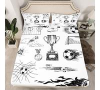 Set di lenzuola da calcio per ragazzi con palloni da calcio per bambini ultra morbidi e competitivi, set di biancheria da letto per giocatore di calcio