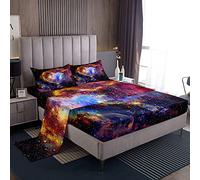 Set di lenzuola Galaxy Spazio esterno Set di biancheria da letto per bambini ragazzi ragazze adolescenti Universo Pianeta Lenzuola Set da letto Cielo stellato 4 pezzi King Size