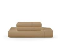 Set di lenzuola HUNTER BEDDING in puro cotone, formato king size, 400 fili, lenzuola in cotone di base, 275x280 cm, lenzuolo con angoli con 2 federe (taupe)