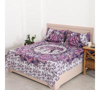 Set Di Lenzuola In Cotone 100% Mandala Per Letto Queen Con Federe