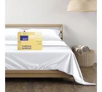 Set di lenzuola in cotone egiziano a 600 fili, lussuose lenzuola rinfrescanti per letto queen size, morbide, trama in rasatello, con angoli elasticizzati profondi, lenzuola e federe in bianco