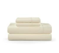 Set di lenzuola in cotone, traspiranti e rinfrescanti, lenzuola di lusso, extra morbide, facili da montare, set da 4 pezzi, 600 fili, senza pieghe, tasca profonda 40 cm, tinta avorio, super king size