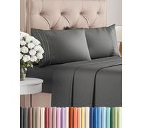 Set di lenzuola king size, traspiranti e rinfrescanti, lenzuola di lusso, extra morbide, tasche profonde, facili da montare, set di 4 pezzi, senza pieghe, comode, lenzuola a carbone, 4 pezzi