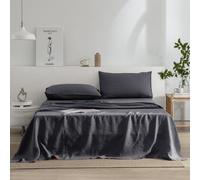 Set di lenzuola matrimoniali EVERLY Linen, 100% lino francese stonewashed, lenzuola con tasche profonde, 4 pezzi (1 lenzuolo piano, 1 lenzuolo co