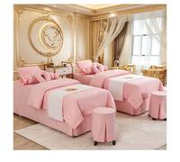 Set di lenzuola per lettino da massaggio 4 pezzi Set di biancheria da letto per salone di bellezza Set di copriletti per massaggi spa Lenzuola Copriletto Cop rosa Square bedside 180*60cm(70.8*23.6in)
