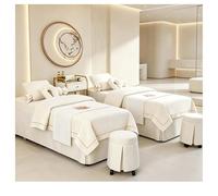 Set di lenzuola per lettino da massaggio 4 pezzi Set di biancheria da letto per salone di bellezza Set di copriletti per massaggi spa Lenzuola Copriletto C bianco Square bedside 180*60cm(70.8*23.6in)