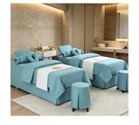 Set di lenzuola per lettino da massaggio 4 pezzi Set di biancheria da letto per salone di bellezza Set di copriletti per massaggi spa Lenzuola Copriletto Sky Blue Square bedside 185*80cm(72.8*31.5in）