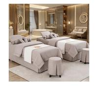 Set di lenzuola per lettino da massaggio 4 pezzi Set di biancheria da letto per salone di bellezza Set di copriletti per massaggi spa Lenzuola Copril Light Brown Square bedside 190*70cm (74.8*27.5in)