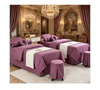 Set di lenzuola per lettino da massaggio 4 pezzi Set di biancheria da letto per salone di bellezza Set di copriletti per massaggi spa Lenzuola Copriletto Co Viola Square bedside 185*80cm(72.8*31.5in）