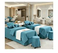 Set di lenzuola per lettino da massaggio 4 pezzi Set di biancheria da letto per salone di bellezza Set di copriletti per massaggi spa Lenzuola Coprilett Lake Blue Square bedside 180*60cm(70.8*23.6in)