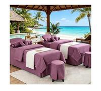 Set di lenzuola per lettino da massaggio Copriletto di bellezza spa, copriletti morbidi in tinta unita Biancheria da letto con fumigazione per salone Set d Viola Square bedside 190*70cm (74.8*27.5in)