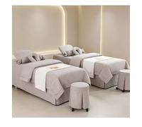 Set di lenzuola per lettino da massaggio Copriletto di bellezza spa, copriletti morbidi in tinta unita Biancheria da letto con fumigazione per salone Light Brown Square bedside 185*80cm(72.8*31.5in）
