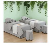 Set di lenzuola per lettino da massaggio in cotone e lino, morbido copriletto di bellezza in tinta unita, copriletto per fumigazione resistente allo sbia grigio. Square bedside 190*80cm (74.8*31.5in)