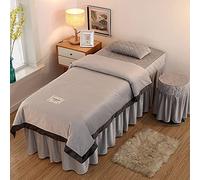 Set di Lenzuola per Lettino da Massaggio in Flanella Spessa da 4 Pezzi, copriletti Morbidi e Caldi per Bellezza, copriletto in Cotone per Salone Spa, Tinta Unita per tavoli, Grigio 190x70 c