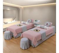 Set di Lenzuola per Lettino da Massaggio in Microfibra a 4 Pezzi, copriletto di Lusso per Spa e Bellezza, Gonnellino per Lettino da Massaggio,C,185x70cm(73x28inch)