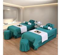 Set di Lenzuola per Lettino da Massaggio in Microfibra a 4 Pezzi, copriletto di Lusso per Spa e Bellezza, Gonnellino per Lettino da Massaggio,N,185x70cm(73x28inch)