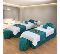 Set di Lenzuola per Lettino da Massaggio in Microfibra a 4 Pezzi, copriletto di Lusso per Spa e Bellezza, Gonnellino per Lettino da Massaggio,M,190x70cm(75x28inch)