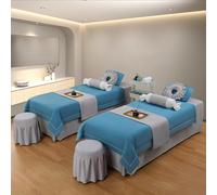 Set di Lenzuola per Lettino da Massaggio in Microfibra a 4 Pezzi, copriletto di Lusso per Spa e Bellezza, Gonnellino per Lettino da Massaggio,R,190x70cm(75x28inch)