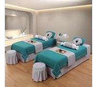 Set di Lenzuola per Lettino da Massaggio in Microfibra a 4 Pezzi, copriletto di Lusso per Spa e Bellezza, Gonnellino per Lettino da Massaggio,O,185x70cm(73x28inch)