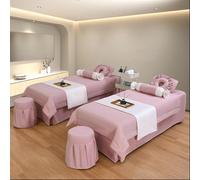 Set di Lenzuola per Lettino da Massaggio in Microfibra a 4 Pezzi, copriletto di Lusso per Spa e Bellezza, Gonnellino per Lettino da Massaggio,B,185x70cm(73x28inch)