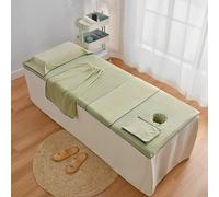 Set Di Lenzuola Per Lettino Da Massaggio, Set Da 5 Pezzi Copriletto In Microfibra Con Foro Per Il Viso, Copriletto Imbottito In Cotone Lavabile Per Lettino Da Massaggio(Sage Green)