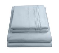 Set di lenzuola per letto California King, lussuose lenzuola traspiranti con elastici e cinghie angolari di sicurezza integrate, collezione Supreme 1800, set di biancheria da letto con tasca profonda