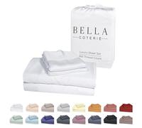 Set di lenzuola per letto king size, 100% viscosa di bambù coltivata biologicamente, più morbido della seta, del raso e del cotone, rinfrescante per chi dorme caldo, lenzuolo con angoli con tasca