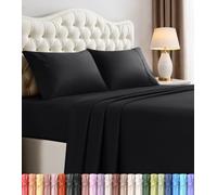 Utopia Bedding Set di lenzuola per letto king size, 4 pezzi, in microfibra spazzolata, resistente al restringimento e allo sbiadimento, facile da pulire (king size, nero)