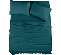 Utopia Bedding Set di lenzuola per letto king size, 4 pezzi, in microfibra spazzolata, resistente al restringimento e allo sbiadimento, facile da pulire (king size, color foglia di tè)