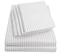 Set di lenzuola per letto matrimoniale, 6 pezzi, collezione Supreme Collection, in microfibra spazzolata fine, con tasca profonda, 2 federe extra, ottimo rapporto qualità/prezzo, colore: bianco