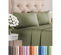 Set di lenzuola per letto matrimoniale Queen , lussuose qualità da hotel, extra morbide, con angoli elasticizzati profondi, facili applicare; traspiranti e fresche, comode, non fanno pieghe, 4