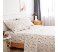 Set di lenzuola per letto queen size, 4 pezzi, con stampa floreale rossa, in microfibra spazzolata, con tasca profonda da 43,2 cm, lussuoso, morbido, traspirante, ipoallergenico, senza pieghe, per