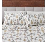 Set di lenzuola per letto queen size, in microfibra, ultra morbide, stampate su logge, motivi resistenti alle pieghe e allo sbiadimento, lenzuola e federe per tutte le stagioni (Queen, sentiero