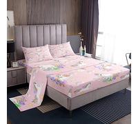 Set di lenzuola per ragazze unicorno carino arcobaleno unicorno set di biancheria da letto per bambini cartone animato Kawaii lenzuola Galaxy Stars Fantasy ragazze Decor bambini unicorno rosa singolo