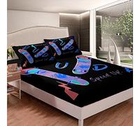 Set di lenzuola per skateboard sport estremi lenzuolo con angoli per bambini ragazzi e ragazze giovani, alla moda, nero, 2 pezzi, 1 lenzuolo con angoli, 1 federa per cuscino (senza lenzuolo)
