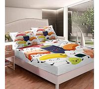 Set di lenzuola per sushi Anime Lenzuola Simpatiche Set di Lenzuola Bambini Bambino Giapponese Biancheria Da Letto Set Cartoon Sushi Lenzuolo Morbido Set Biancheria Da Letto Bianco 3 Pz