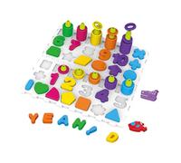 Set di lettere abbinate in legno, set di combinazioni di forme numeriche | Divertente gioco da tavolo abbinato a forme di numeri e alfabeti | Giocattolo educativo di apprendimento Numero di lettera