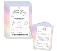 Set di lettere e ricevute della fatina dei denti, confezione da 20 biglietti A6 double-face, biglietti personalizzati per bambini, ricevuta ufficiale e lettera della fata, ricordo divertente e magico