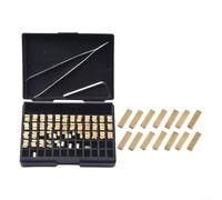 Set di lettere in rame per timbri a caldo, 120 pezzi, 2 x 3 x 15 mm, per macchine da stampa a nastro, codifica in batch, caratteri compatibili con Hp-241 Dy-8 Plus o manuale