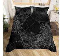 Set di letto con motivo ragnatela Halloween Spider Set di letto per e ragazze colore bianco e nero letto e letto in microfibra per letto singolo