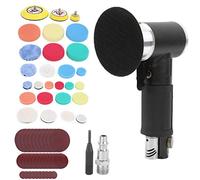 Set di levigatrici ad aria da 60 pezzi, smerigliatrice pneumatica eccentrica con orbita da 3 mm, macchina per la lucidatura a velocità regolabile per lavori di dettaglio su metallo (Valvola americana)