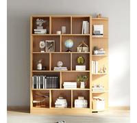 Set di librerie angolari girevoli a più livelli, robuste, resistenti, ad alta capacità, design aperto, di qualità, per libri e decorazioni (finitura naturale)